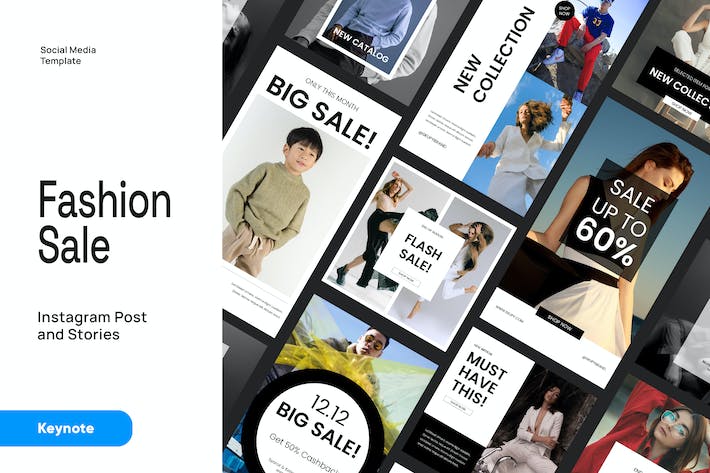 时尚博主Instagram竖版故事Keynote模板 - 顶尖PPT