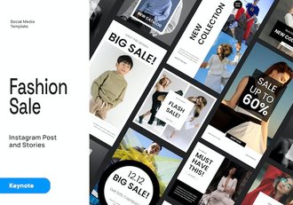 时尚博主Instagram竖版故事Keynote模板 - 顶尖PPT