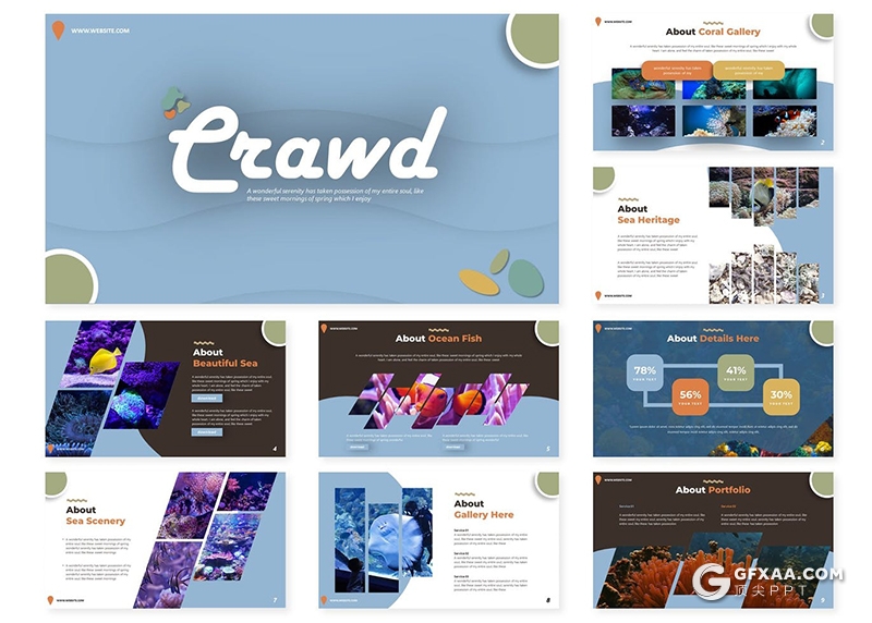 30页创意彩色图形设计商务工作计划总结PPT模板5种主题配色 - 顶尖PPT