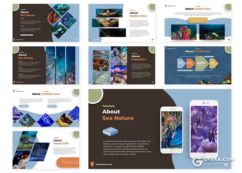 30页创意彩色图形设计商务工作计划总结PPT模板5种主题配色 - 顶尖PPT