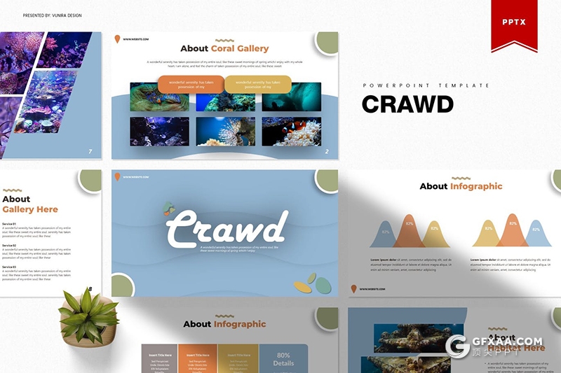 30页创意彩色图形设计商务工作计划总结PPT模板5种主题配色 - 顶尖PPT