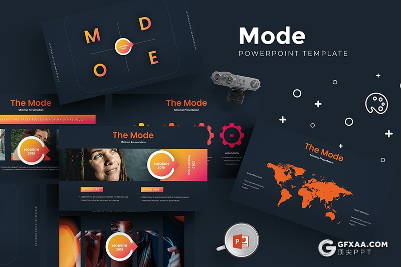 30页创意图形设计国外商务风格多用途PPT模板5种主题配色 - 顶尖PPT