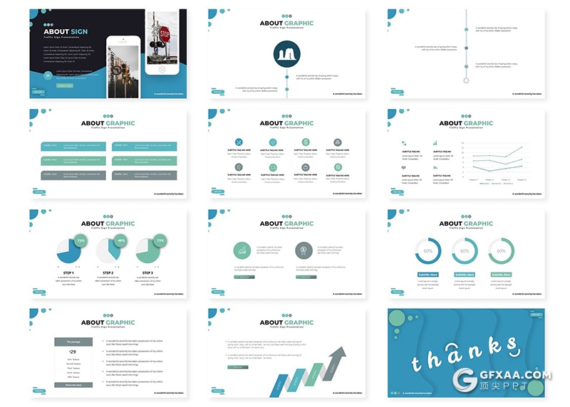 30页欧美商务风格企业宣传介绍工作计划总结PPT模板5种主题配色 - 顶尖PPT