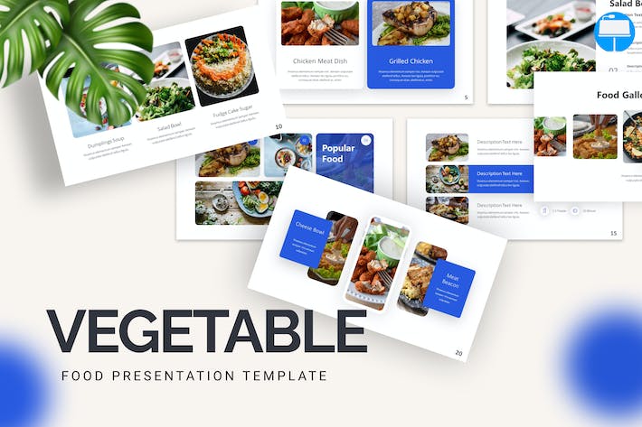 蓝色蔬菜食品安全keynote模板 - 顶尖PPT