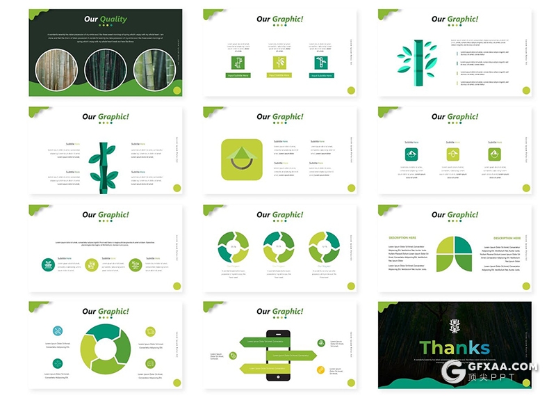 30页国外创意图形设计商务多用途PPT模板5种主题配色 - 顶尖PPT