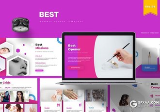 30页时尚杂志风格女性美容化妆主题Google slides模板5种主题配色 - 顶尖PPT