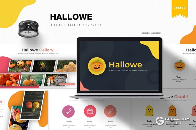 30页卡通风格万圣节主题活动策划Google slides模板5种主题配色 - 顶尖PPT