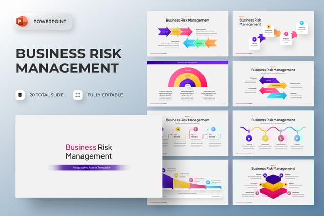 风险管理信息图形PPT模板 - 顶尖PPT