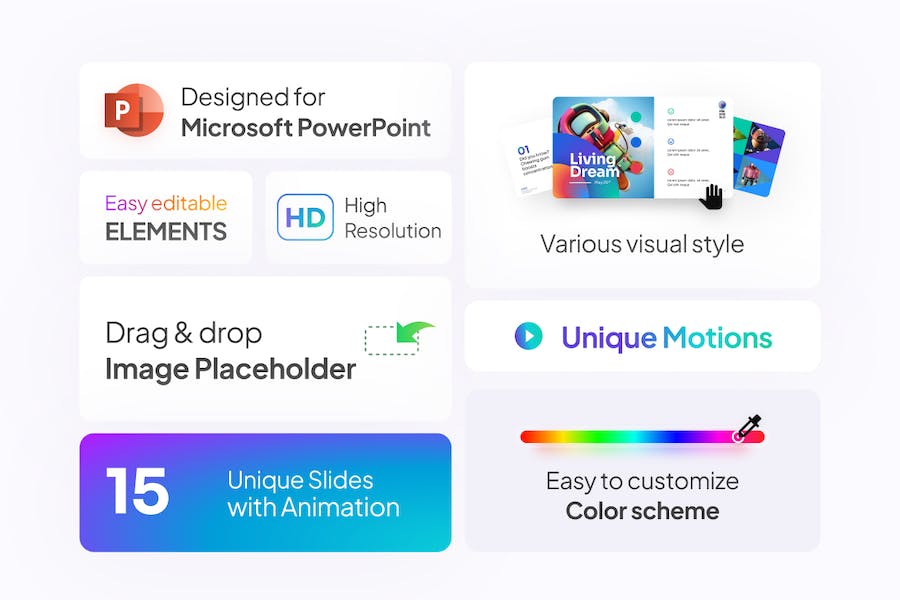 几何创意风格作品展示商务通用PPT模板 - 顶尖PPT