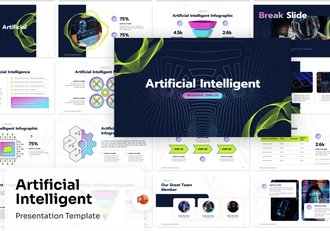 人工智能信息图形PPT模板 - 顶尖PPT