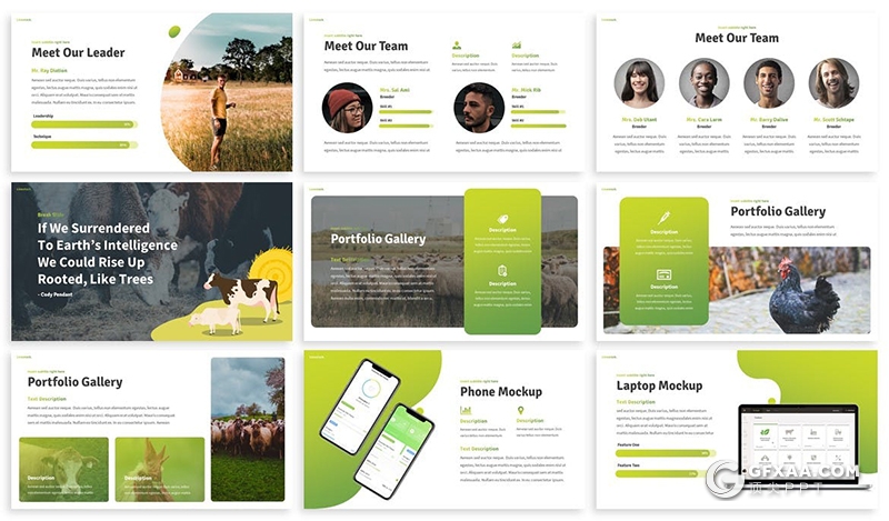 30页卡通插画畜牧业养殖管理介绍PPT模板3种TP主题配色 - 顶尖PPT