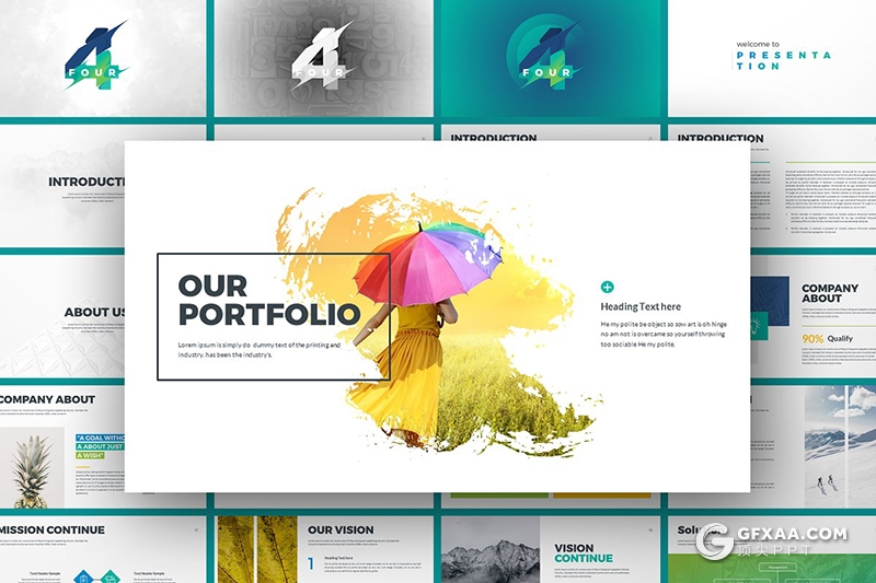 80页彩色欧美简约风格商务多用途PPT模板15种配色文件 - 顶尖PPT