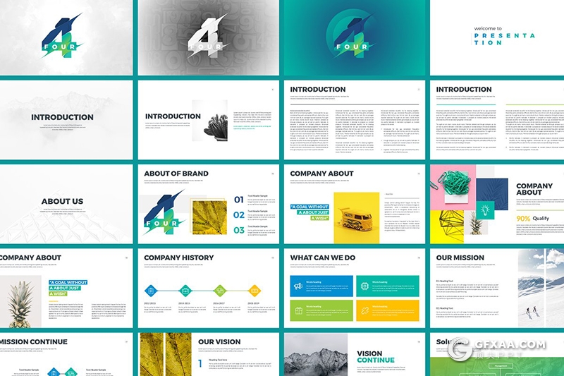 80页彩色欧美简约风格商务多用途PPT模板15种配色文件 - 顶尖PPT