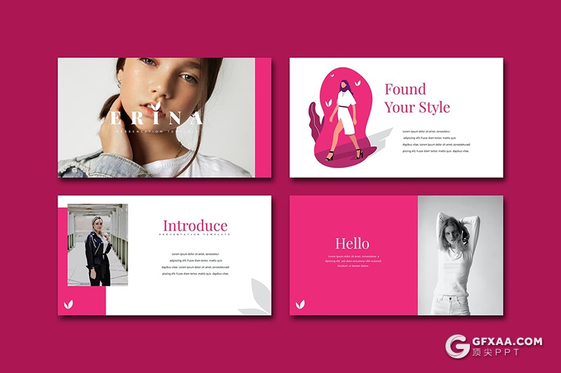 30页简约时尚杂志风格时尚服装秀模特写真展示PPT模板 - 顶尖PPT