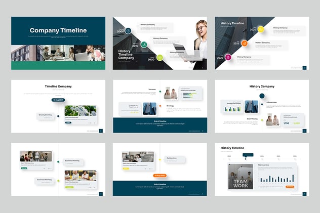 企业公司发展史时间轴keynote模板 - 顶尖PPT
