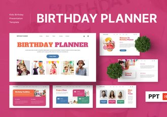 生日策划儿童生日Powerpoint模板 - 顶尖PPT