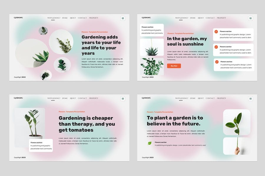 花卉设计展示方案创意应用装饰方案PPT模板 - 顶尖PPT