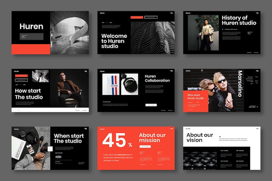 红色商务企业营销宣传Keynote模板 Retry - 顶尖PPT