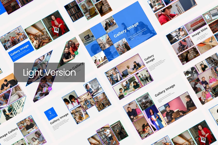 图片画廊摄影作品展示PPT模板 - 顶尖PPT