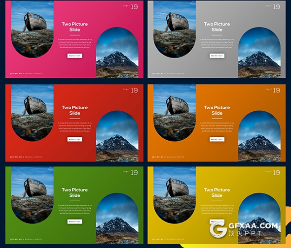 70页国外创意图形设计图片展示欧美keynote模板10种主题配色 - 顶尖PPT