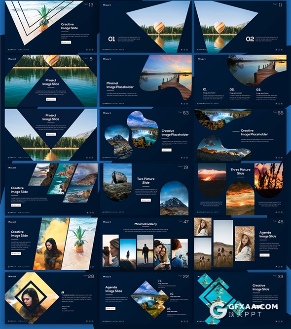 70页国外创意图形设计图片展示欧美keynote模板10种主题配色 - 顶尖PPT