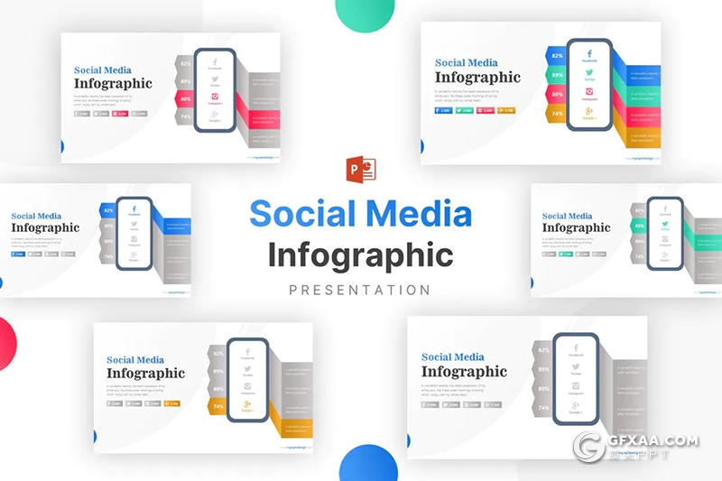 色彩智能手机信息图形PPT模板 - 顶尖PPT