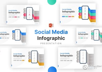 色彩智能手机信息图形PPT模板 - 顶尖PPT