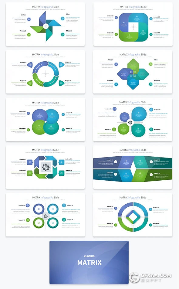 35页创意商务信息图形设计keynote模板12种主题配色 - 顶尖PPT