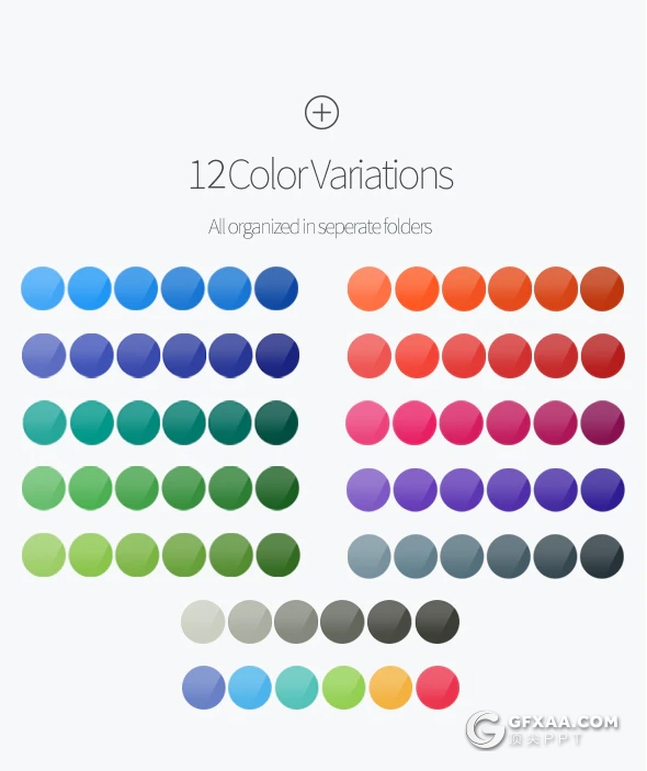 35页创意商务信息图形设计keynote模板12种主题配色 - 顶尖PPT