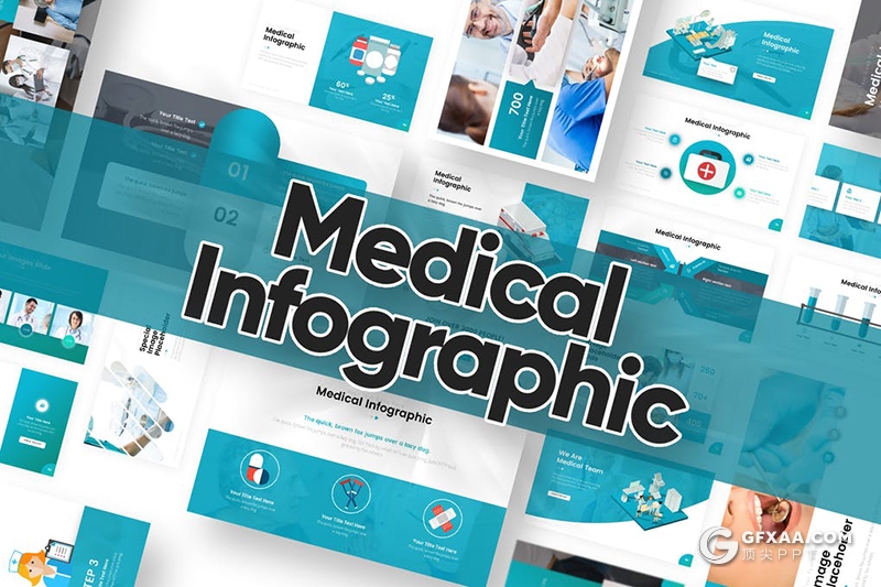 30页创意医疗信息图形图表PPT模板 - 顶尖PPT