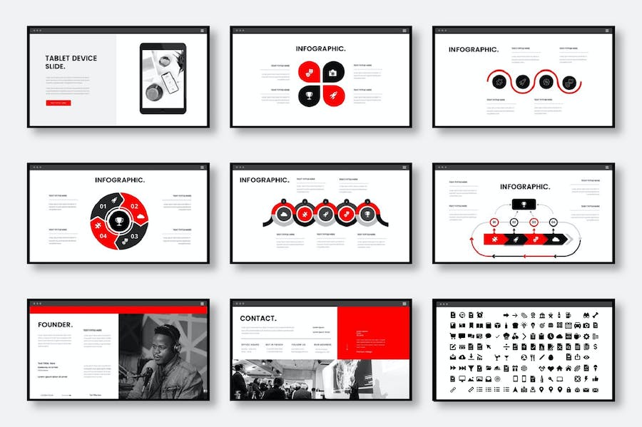 红黑商务商业通用PPT模板 - 顶尖PPT