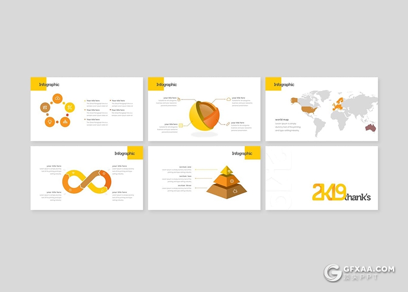 30页国外扁平化年终工作总结通用keynote模板5种主题配色 - 顶尖PPT