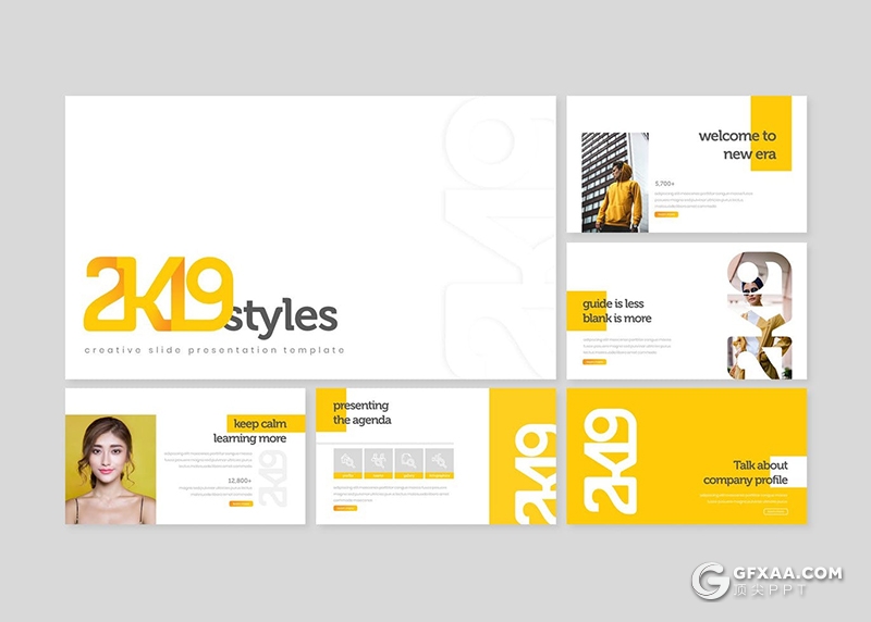 30页国外扁平化年终工作总结通用keynote模板5种主题配色 - 顶尖PPT