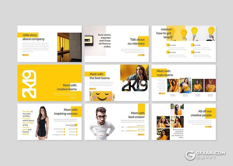 30页国外扁平化年终工作总结通用keynote模板5种主题配色 - 顶尖PPT