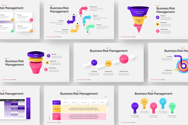 风险管理信息图形PPT模板 - 顶尖PPT