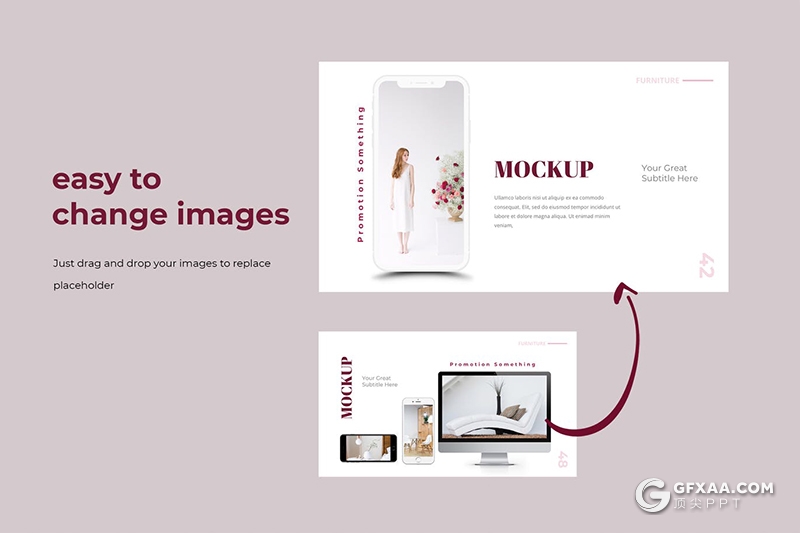 50页扁平化简约时尚国外多用途Google slides模板 - 顶尖PPT