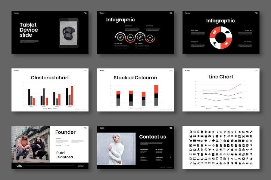 红色商务企业营销宣传Keynote模板 Retry - 顶尖PPT