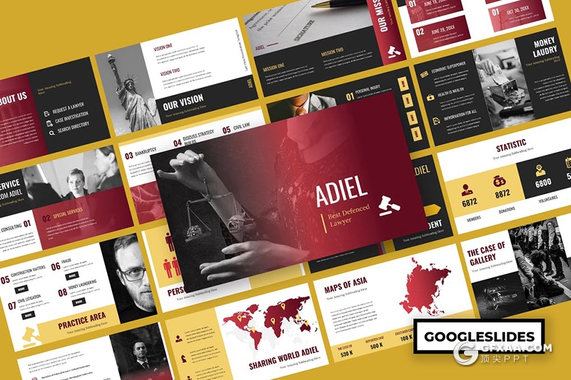 40页渐变风格商务企业会议工作总结计划Google slides模板 - 顶尖PPT