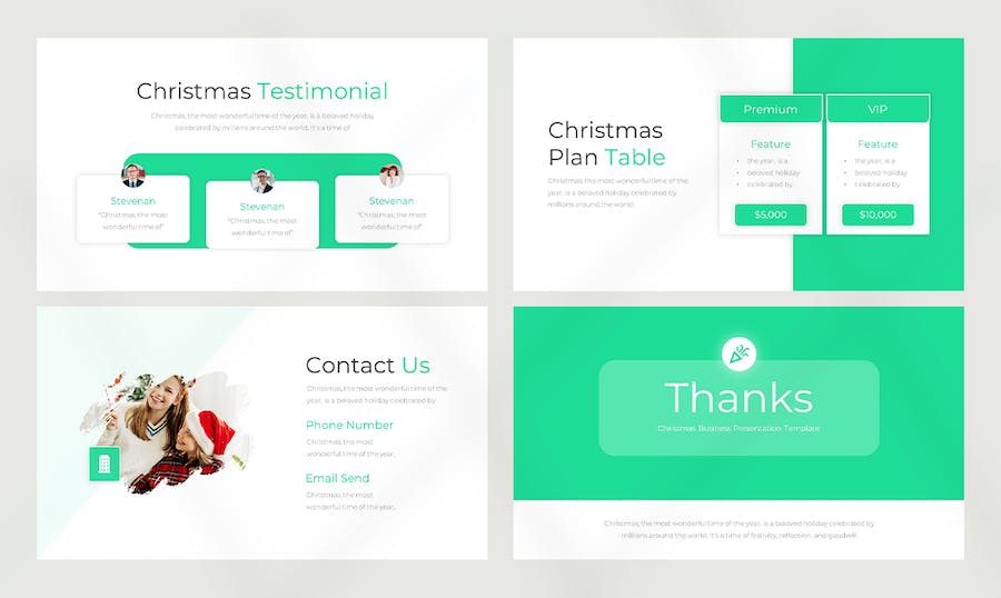 扁平化风格圣诞节活动派对圣诞快乐keynote模板 - 顶尖PPT