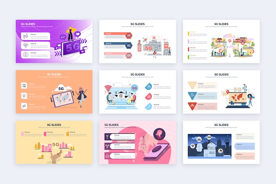 5G网络通信技术展示Keynote模板 - 顶尖PPT