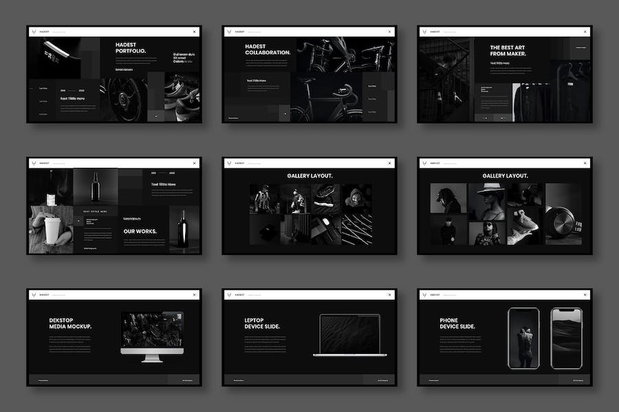 黑白风企业业务合作图片摄影展示多用途keynote模板 - 顶尖PPT