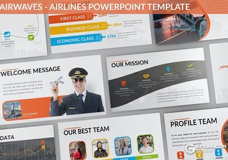 30页彩色航空公司介绍工作总结年终汇报PPT模板3种主题配色 - 顶尖PPT