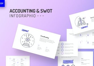 会计SWOT信息图形keynote模板 - 顶尖PPT
