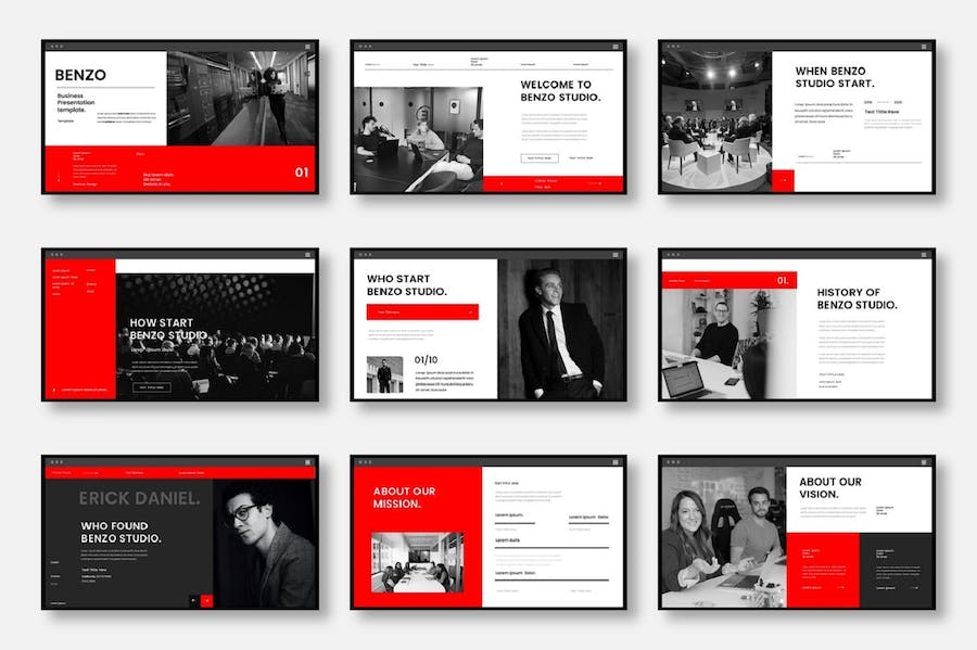 红黑商务商业通用PPT模板 - 顶尖PPT