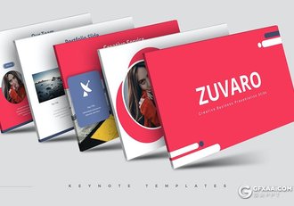 30页国外简约风格创意图形版式商务通用keynote模板5种主题配色 - 顶尖PPT