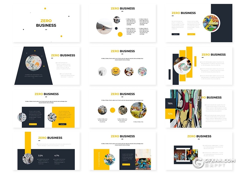 30页国外商务风格企业工作计划总结多用途PPT模板5种主题配色 - 顶尖PPT