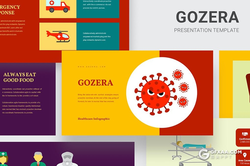 42页扁平化卡通插画PPT冠状病毒传染途径预防治疗医疗保健卡通插画ppt模板 - 顶尖PPT