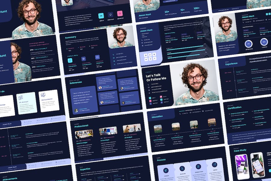 投资组合个人简历通用keynote模板 - 顶尖PPT