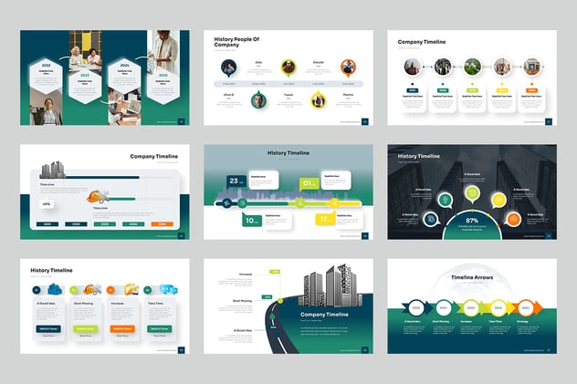 企业公司发展史时间轴keynote模板 - 顶尖PPT