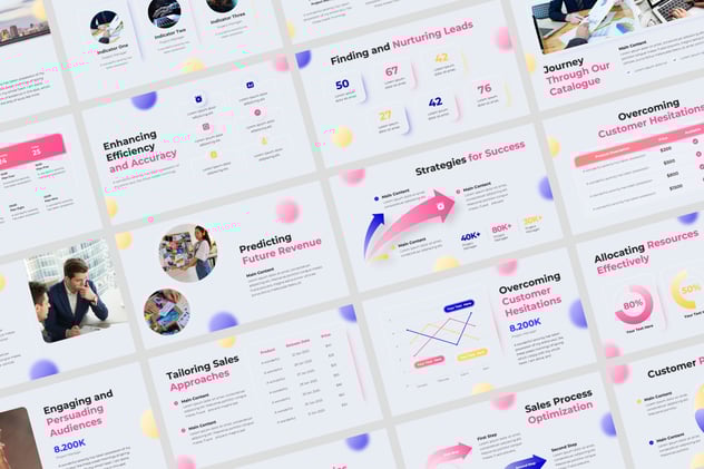 新拟态玻璃风格商务汇报图形图表keynote模板 - 顶尖PPT